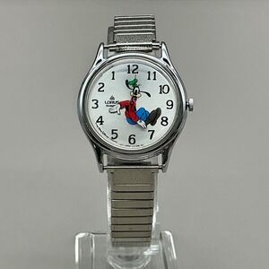 Lorus Watch Women Silver Tone Goofy Disney Quartz Expansion Band NEW BATTERY
